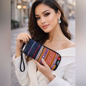 Ethnotek Chiburi Accordion Wallet | Fair Trade Woven Travel Organizer Boho